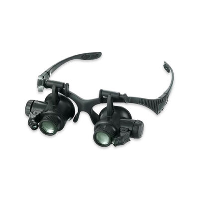 10X 15X 20X 25X Eye Jewelry Watch Repair Magnifier Glasses With 2LED Lights Loupe Microscope - 3