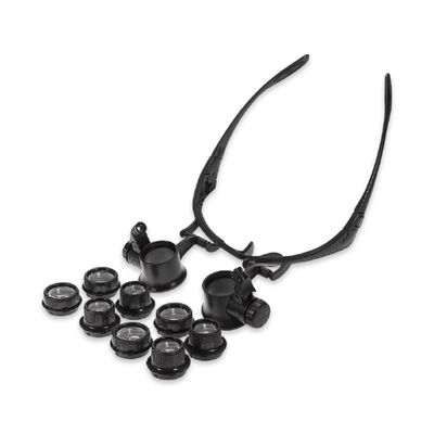 10X 15X 20X 25X Eye Jewelry Watch Repair Magnifier Glasses With 2LED Lights Loupe Microscope - 2