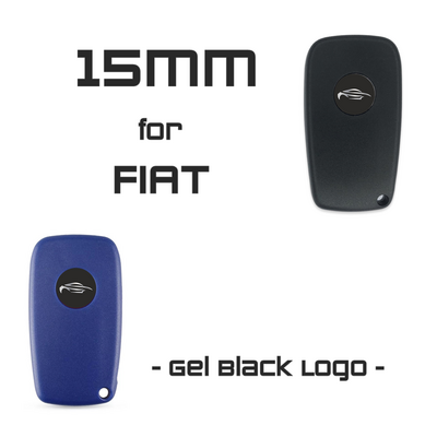 15mm Black Logo for Fiat (50Pcs) - Auto Key Store