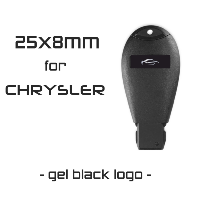25x8mm Black Logo for Chrysler-Dodge (50Pcs) - Auto Key Store