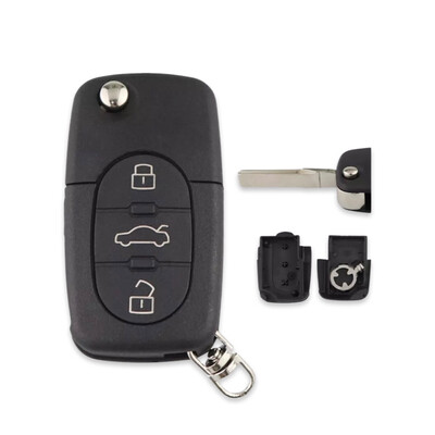 Audi 3Btn Flip Key Shell for 1620 Battery - Audi