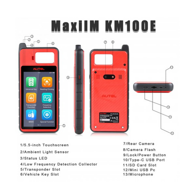 Autel MaxiIM KM100 KM100E Auto Key IMMO Universal Key Generator Kit with PLC 200 Lifetime Free Update Online - 2