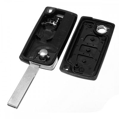 Citroen 2 Buttons Flip Key Shell with Battery Holder - 2