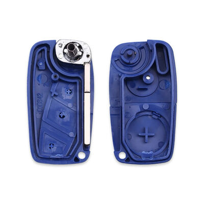 Fiat Ducato Bravo Panda 3Btn Flip Key Shell Blue (Back Battery Holder) - 3