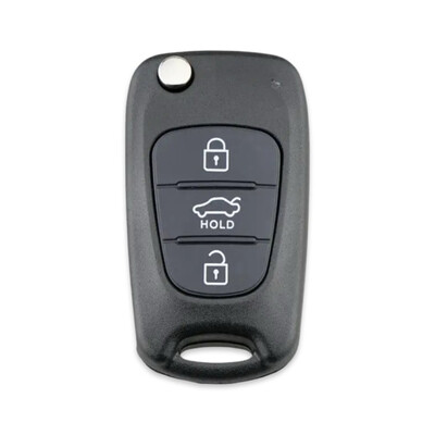 Hyundai i-series Accent 3Btn Flip Key Shell with Hold Button - Hyundai