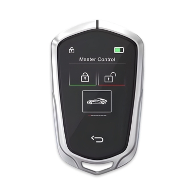 LCD Universal Smart Key Kit With Keyless Entry And IOS System Cadillac Type Silver - 1