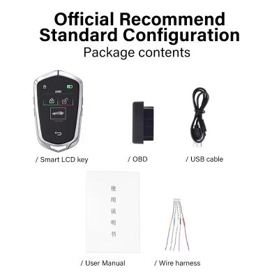 LCD Universal Smart Key Kit With Keyless Entry And IOS System Cadillac Type Silver - 3