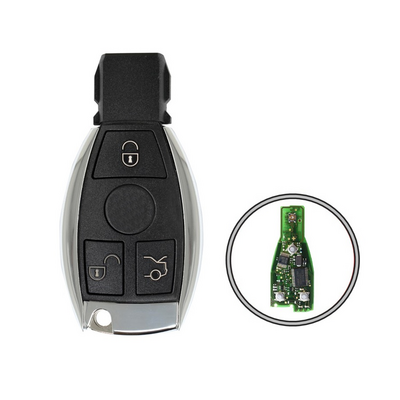 Mercedes NEC Chrome Remote Shell 3Btn 2Battery - Mercedes