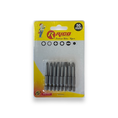 Phillips-Slotted Rechargeable Screwdriver Magnetic Bit Set 50mm 8-Pieces - Rico