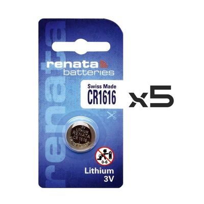 ​Renata CR1616 Lithium Battery 5pcs Original - 1