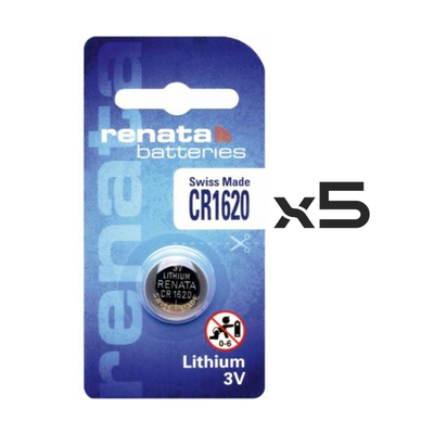 ​Renata CR1620 Lithium Battery 5pcs Original - 1