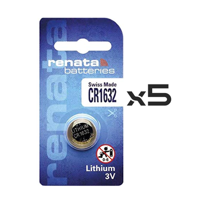 ​Renata CR1632 Lithium Battery 5pcs Original - 1