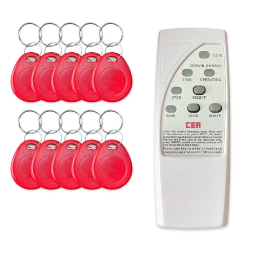 RFID Tag-Card Reader Copier Writer Duplicator Programmer with Red Tag - 1