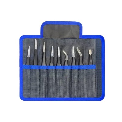 Stainless Steel Tweezers Repair Tools Set 9PCs - China