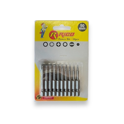 Torx Rechargeable Screwdriver Magnetic Bit Set 50mm 10-Pieces - Rico