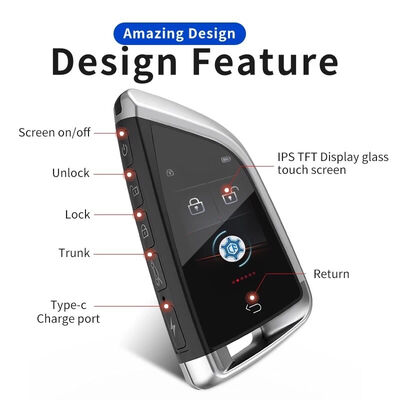Universal Modified Smart LCD Key for All Keyless car (Black Frame) - 3