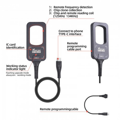 Xhorse VVDI BEE Key Tool Lite Transponder Generator KeyTool Lite with Type C with 6pcs B5 Universal Remote Keys - 4